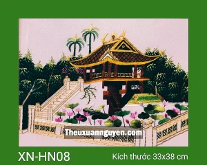 Tranh thêu Chùa Một Cột XN-HN08