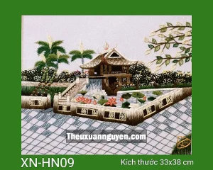 Tranh thêu Chùa Một Cột XN-HN09
