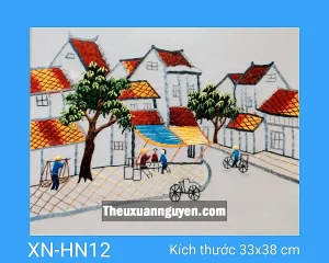 Tranh thêu phố cổ XN-HN12
