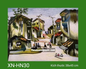 Tranh thêu phố cổ XN-HN30
