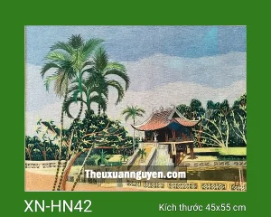 Tranh thêu Chùa Một Cột XN-HN42