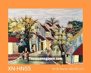 Tranh thêu phố cổ XN-HN55