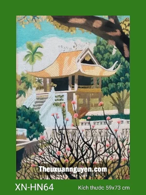 Tranh thêu Chùa Một Cột XN-HN64
