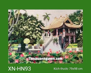 Tranh thêu Chùa Một Cột XN-HN93