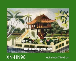 Tranh thêu Chùa Một Cột XN-HN98