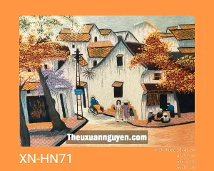 Tranh thêu phố cổ XN-HN71