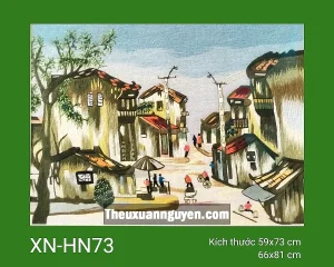 Tranh thêu phố cổ XN-HN73