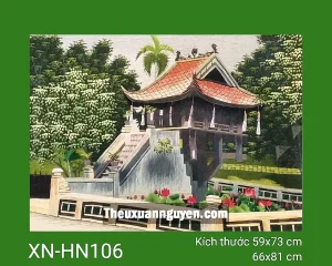 Tranh thêu Chùa Một Cột XN-HN106