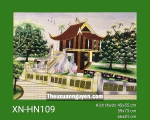 Tranh thêu Chùa Một Cột XN-HN109