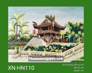 Tranh thêu Chùa Một Cột XN-HN110