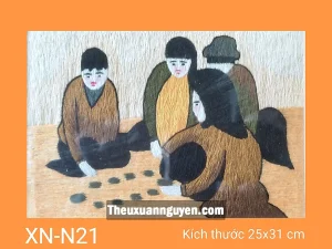 Tranh thêu chơi ô ăn quan XN-N21