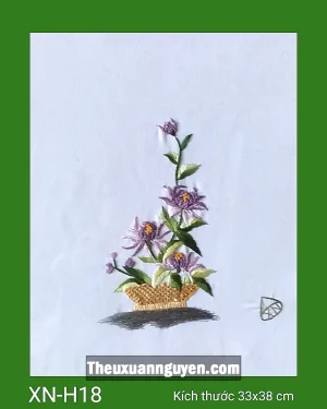 Tranh thêu hoa XN-H18