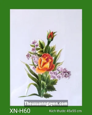Tranh thêu hoa mẫu đơn XN-H60