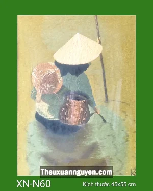 Tranh thêu phụ nữ Việt Nam xưa XN-N60