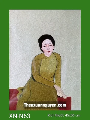 Tranh thêu phụ nữ Việt Nam xưa XN-N63