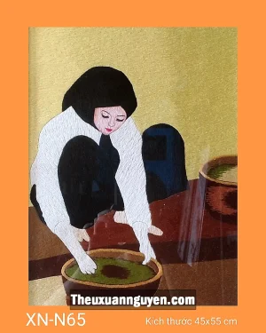 Tranh thêu phụ nữ Việt Nam xưa XN-N65