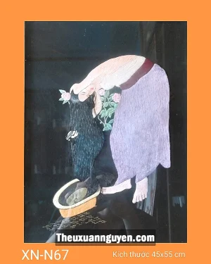Tranh thêu phụ nữ Việt Nam xưa XN-N67