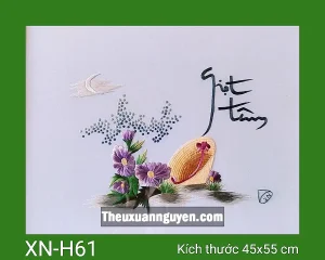 Tranh thêu hoa lan giọt tâm