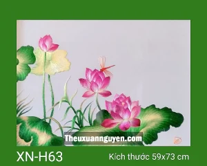 Tranh thêu hoa sen XN-H63