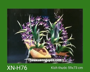 Tranh thêu hoa lan XN-H76