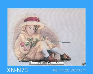 Tranh thêu thiếu nữ phương Tây XN-N73