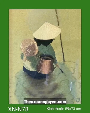 Tranh thêu phụ nữ Việt Nam xưa XN-N78