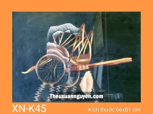 Tranh thêu xe kéo (2 mẫu)