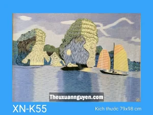 Tranh thêu vịnh Hạ Long XN-K55