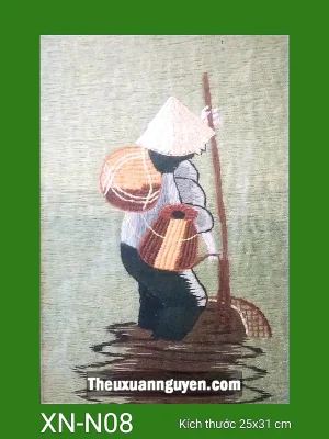 Tranh thêu phụ nữ Việt Nam xưa XN-N08