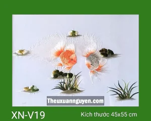 Tranh thêu cá vàng XN-V19