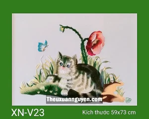 Tranh thêu con mèo XN-V23