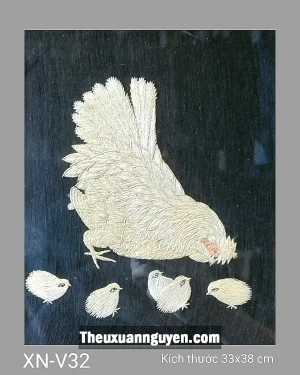 Tranh thêu đàn gà XN-V32