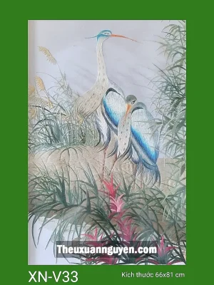 Tranh thêu chim hạc XN-V33