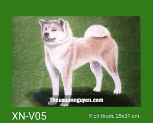 Tranh thêu chó Shiba XN-V05