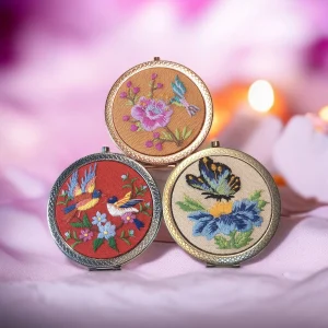 Gương thêu họa tiết chim